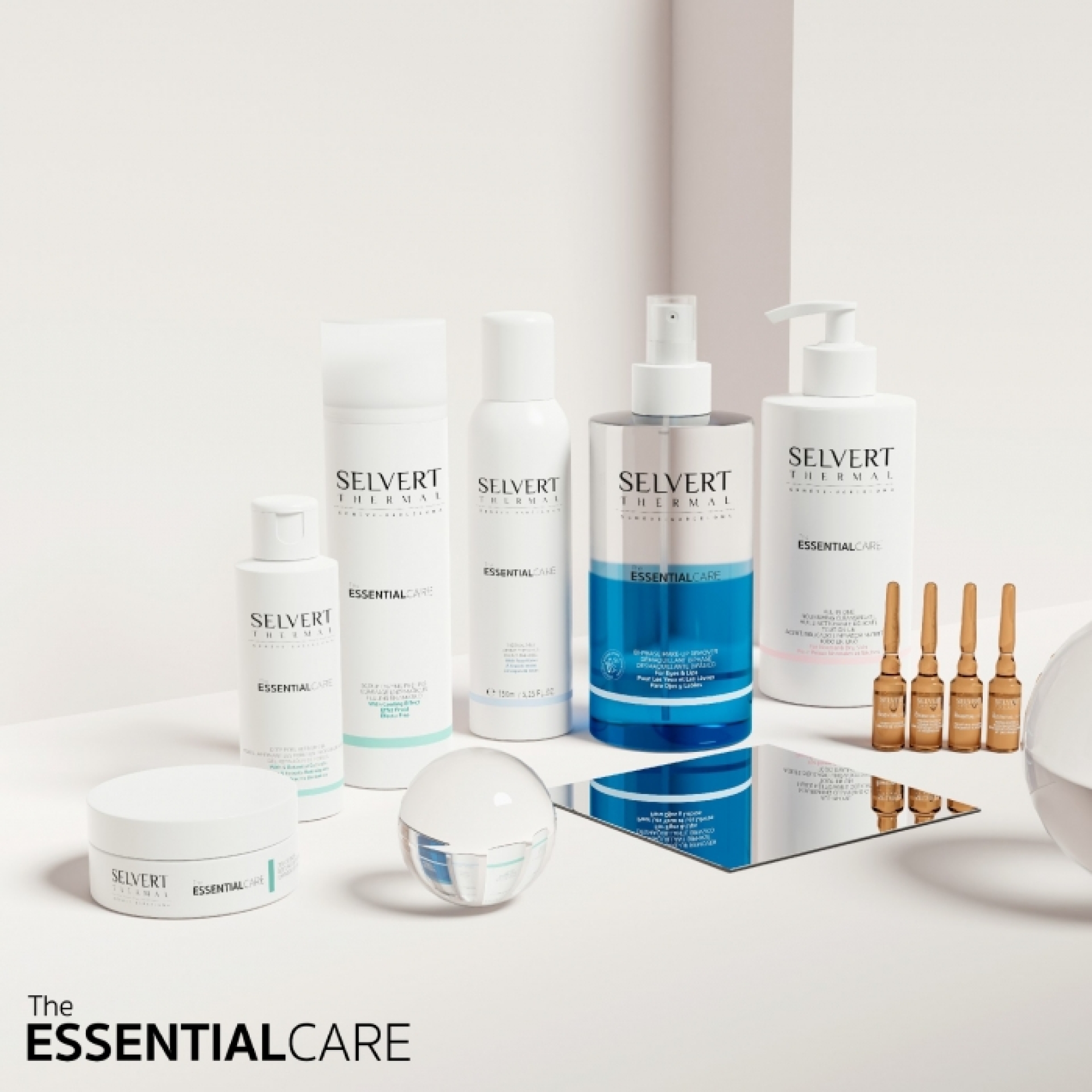 <p>Desde Selvert Thermal creemos que cada piel es única y presenta sus propias necesidades. Para ello hemos creado The Essential Care, una<br />línea de cuidado esencial que se centra en buscar el equilibrio de la piel, aportándole armonía y bienestar.</p>
<p><br />Basándonos en la Alta Tecnología Marina hemos seleccionado el Gulf Stream Sea Water como extraordinario activo presente en toda la línea<br />compuesto por un concentrado de sales minerales y oligoelementos procedentes de las corrientes marinas más fuertes del planeta.</p>
<p><br />Hemos adoptado también la filosofía “Well-Ageing” inspirada en una de las zonas azules del planeta con una mayor longevidad en el mundo<br />como es la Isla de Okinawa –Japón- gracias al Celebr’age™, un codiciado activo extraído de la Azucena de Porcelana.</p>
<p><br />Una línea completa y esencial para tu Salón de Belleza que aporta una solución exclusiva y única para cada cliente.</p>
